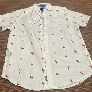 Denim & Flower Men’s short sleeved button down shirt, size S